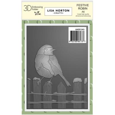 Lisa Horton Crafts 3D Embossing Folder - Festive Robin